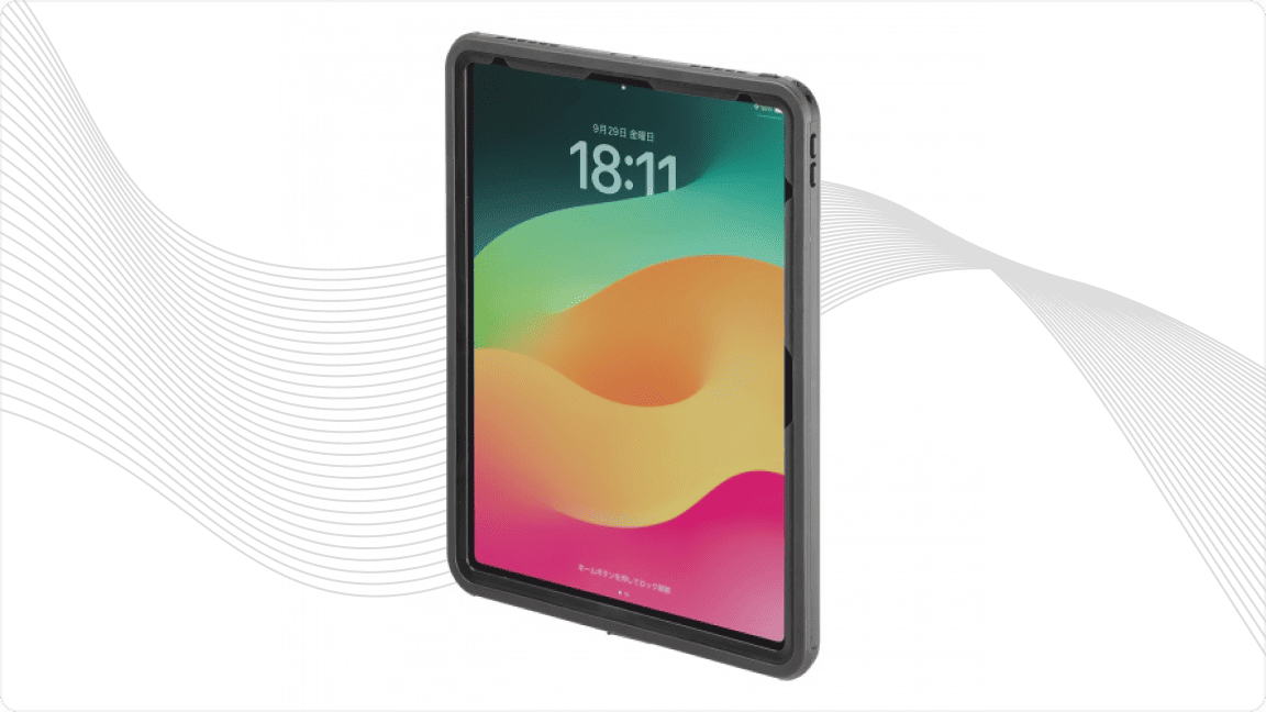 PDA-IPAD2116 - iPad Air 13インチ（M3/2025、M2/2024）を水やホコリから守る耐衝撃防水ケース（サンワサプライ）
